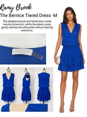 Ramy Brook Bernice Tiered Satin Dress Size [M]
